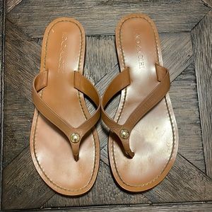 Coach leather/rubber flip flops